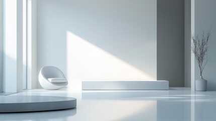 Fototapeta premium A modern minimalist living room.