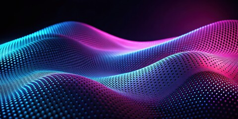 Abstract Metallic Grid Surface with Dynamic Light Patterns