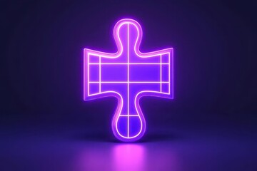 Fototapeta premium Puzzle grid transforming into a glowing solution, symbolizing logical analysis, 3D illustration