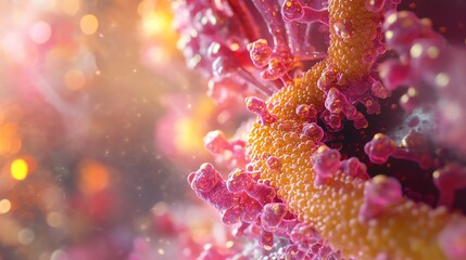 Abstract colorful 3D rendering of a glowing, textured form.