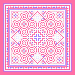 Hmong Original Bag Pattern Designed according to the original pattern that is unique to Hmong. Used in designing clothes, bags, wallpapers, vectors.