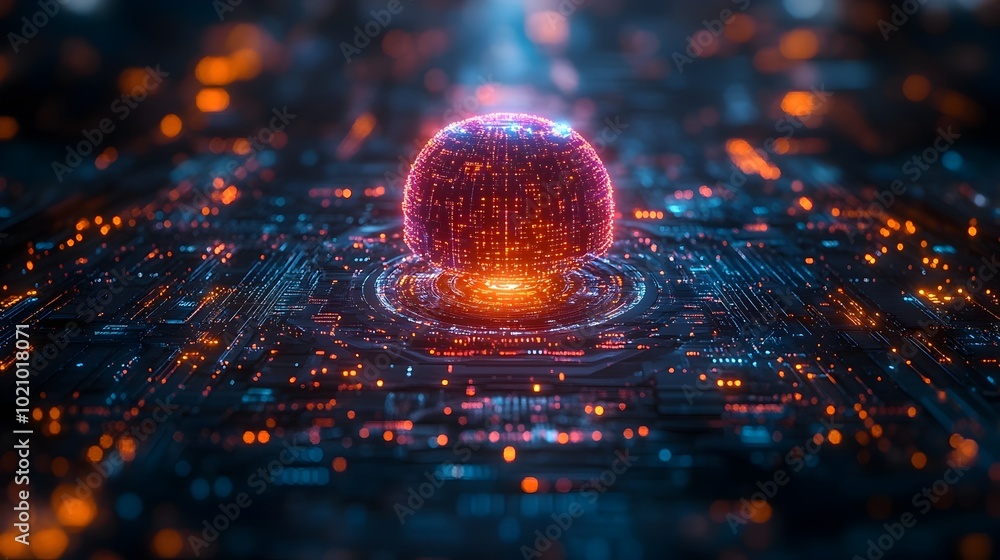 Leinwandbilder governing the technologically-bound human hive mind through seamless a futuristic concept visualizin