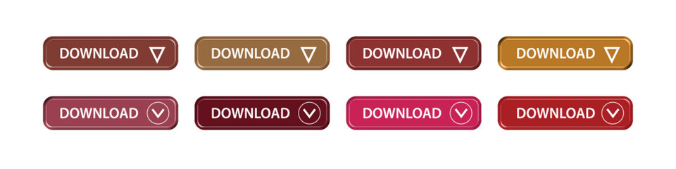 download button as vector element graphic of website or application illustration isolated on white background. set of downloads buttons for app and web graphics design