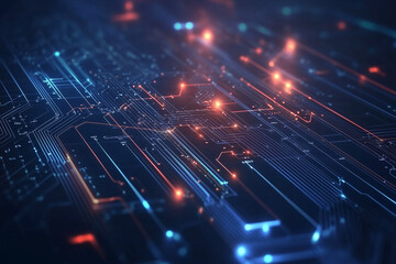 Fototapeta premium Abstract Technology Circuit Structure for Digital Business Background and Computer Innovation Design