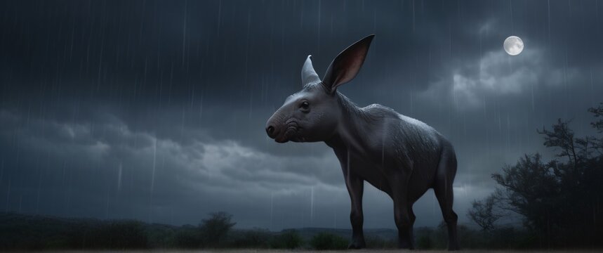 Aardvark Orycteropus afer mammal. Extremely detailed and realistic very high resolution illustration
