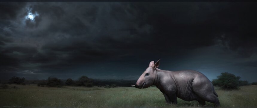 Aardvark Orycteropus afer mammal. Extremely detailed and realistic very high resolution illustration