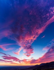 Naklejka premium Pink and blue sunset sky