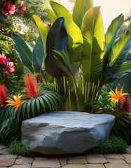 Obraz premium Stone in Lush Jungle