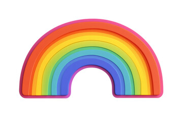 Fototapeta premium Colorful rainbow design on a white isolated background, perfect for various creative projects and designs.