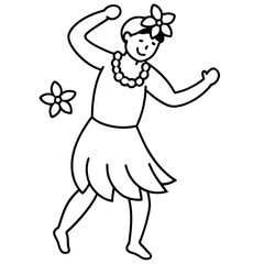 a man wearing a Traditional native  Hawaiian Clothing. He is dancing with flowers