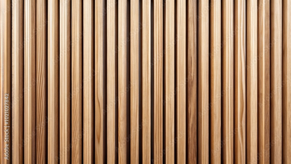 Poster close-up of a smooth, light brown wood panel with vertical grain lines, arranged in a tight parallel