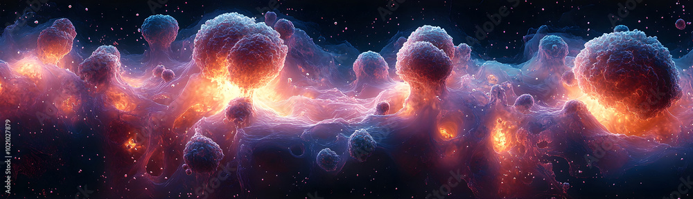 Poster mesmerizing cosmic explosion:a vibrant celestial masterpiece of interstellar energy and radiance. th
