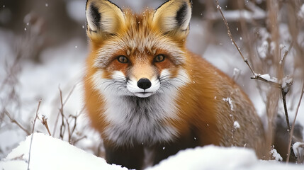 Obraz premium Red fox in winter.