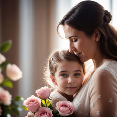 Mother and Daughter Sharing a Tender Moment at Home