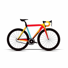 Fototapeta premium A colorful illustration of a racing bicycle, showcasing its sleek design and vibrant colors.
