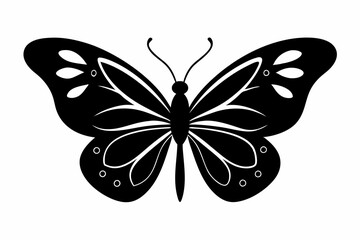 Butterfly silhouette, Butterfly stencil vector illustration