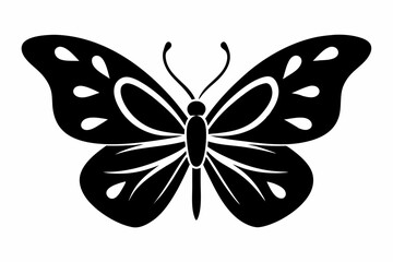 Butterfly silhouette, Butterfly stencil vector illustration