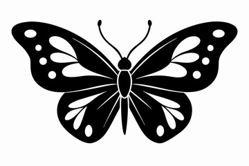 Butterfly silhouette, Butterfly stencil vector, Butterfly silhouette icon