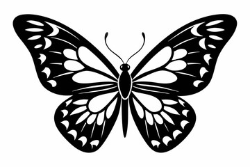 Butterfly silhouette, Butterfly stencil vector, Butterfly silhouette icon