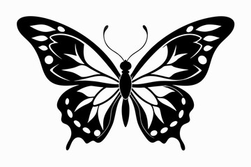 Butterfly silhouette, Butterfly stencil vector, Butterfly silhouette icon
