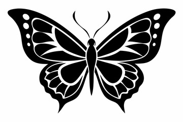 Butterfly silhouette, Butterfly stencil vector, Butterfly silhouette icon