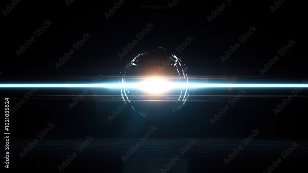 Poster vibrant abstract light flare glows dynamically against black background, creating captivating visual