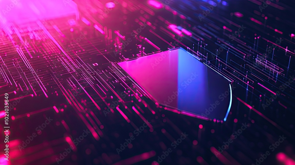 Poster a bold vpn shield highlighting data encryption and secure browsing, representing cybersecurity measu
