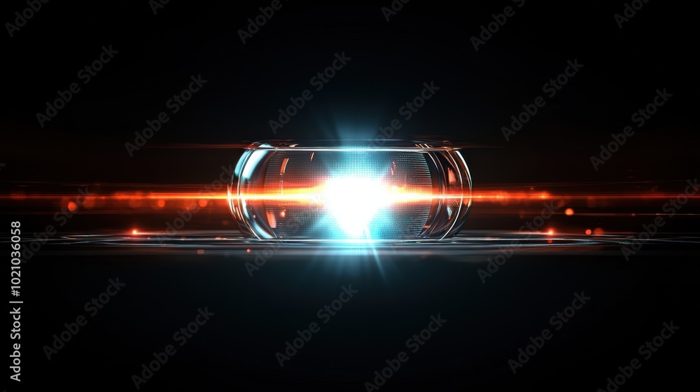 Poster radiant light glow with abstract lens flare effect creates captivating visual experience. interplay 