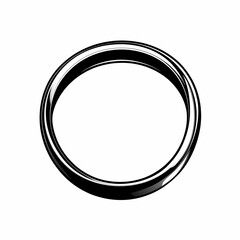A simple black ring illustration with a glossy finish.