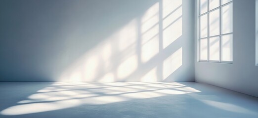 A room with a white wall and a tree outside the window