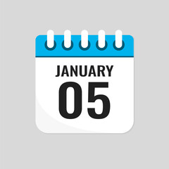 Icon page calendar day - 5 January