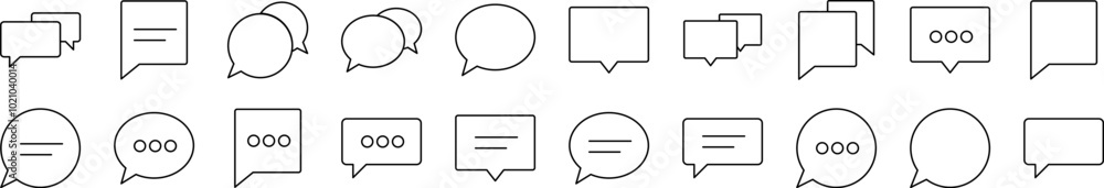 Poster speech bubble as communication and dialogue simple icon collection. editable stroke. perfect for inf