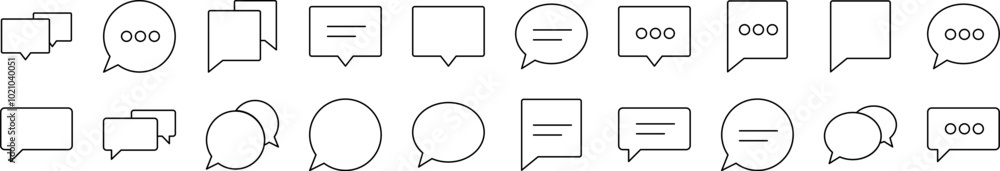 Poster speech bubble as communication and dialogue outline icon collection. editable stroke. perfect for in