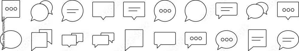 Poster speech bubble as communication and dialogue outline image collection. editable stroke. perfect for i