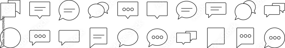 Poster speech bubble as communication and dialogue outline icon collection. editable stroke. perfect for in