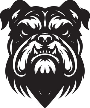 recommend clip art: Bulldog standing silhouette vector illustration line art