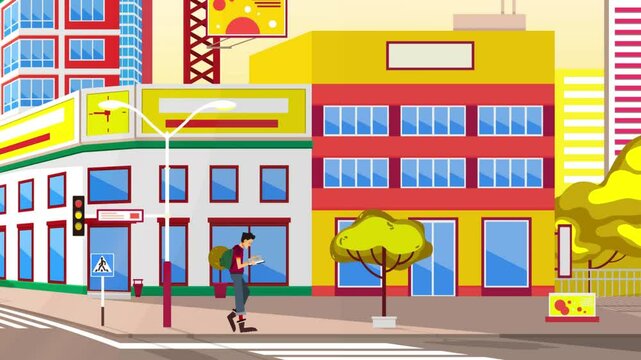 Animated City Life: Sidewalk Strollers