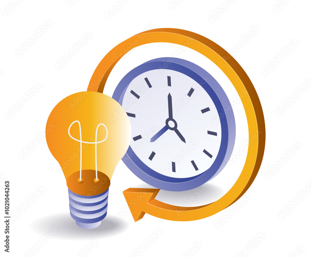 Poster circle round clock arrow time idea