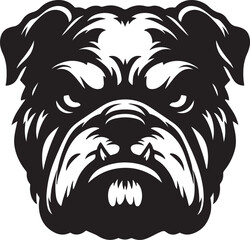 Bulldog standing silhouette vector illustration line art