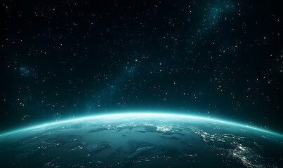 Fototapeta premium graphics of space, planets, and astronauts on a white background.