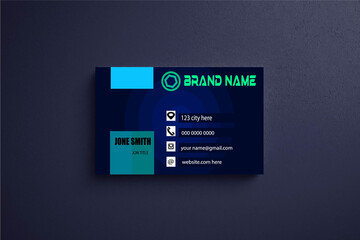 business card design and with logo design.Futuristic business card design. Modern shape with abstract silver. Luxury dark gradient background.