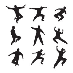 Kung Fu Symbol Icon Silhouette Vector Art Drawing Isolated on White Background