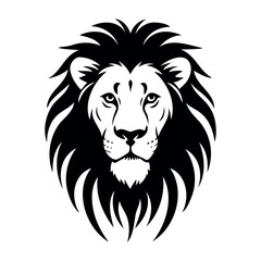 Fototapeta premium logo, icon, symbol, lion head tattoo, in black on a white background, outline