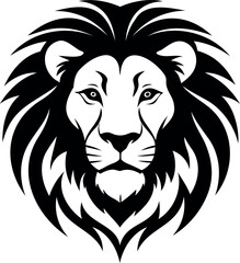 Obraz premium logo, lion head icon, in black on a white background, outline