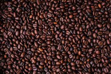 Roasted coffee beans for background