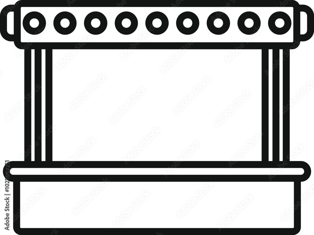 Aufkleber simple minimalist vector illustration of an empty trade show booth with illumination preparing for e