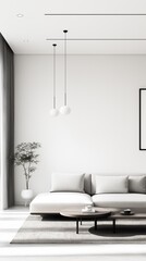 A modern minimalist living room.