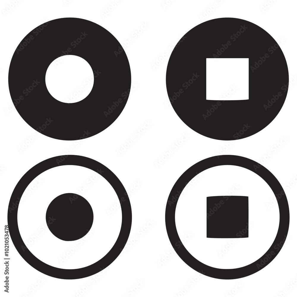 Poster start button icon vector