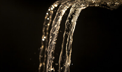 Dynamic Water Droplets Isolated on Black Background – High-Speed Captures, Ripples, Splashes, and Mist in Elegant Motion