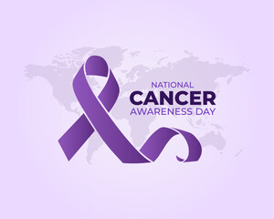 National Cancer Awareness Day. 7 November. Holiday concept. Template for background with banner, poster and card. Vector illustration.